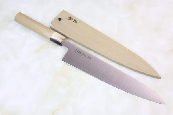 Masamoto Wa Gyuto KS-3124 Wa Gyuto 240mm (9.4 inch) / Marble / Right Handed Masamoto KS Series White Steel No.2 Wa Gyuto (210mm to 300mm, 4 sizes)