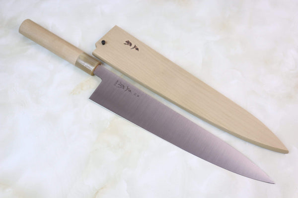 Masamoto Wa Gyuto KS-3127 Wa Gyuto270mm (10.6 inch) / Marble / Right Handed Masamoto KS Series White Steel No.2 Wa Gyuto (210mm to 300mm, 4 sizes)