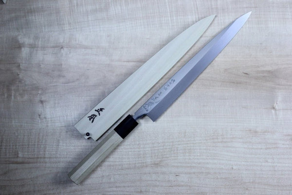 Masamoto HA Series Honyaki Blue Steel No.2 Yanagiba (240mm to 330mm, 4 sizes) - japanesechefsknife.mom