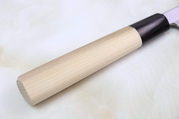 Mizuno Tanrenjo Fuguhiki AHDSO-2 Fuguhiki 240mm(9.4 inch) / D Shaped Magnolia Wooden Handle / Mirror Polished For Both Sides of Blade Mizuno Tanrenjo Akitada Ao Hagane DX Series Blue Steel No.1 Special Order Made AHDSO-2 Fuguhiki 240mm (9.4 Inch, Mirror Polished Blade)