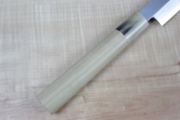 Mizuno Tanrenjo Akitada Hon Kasumi Series White Steel No.2 Fuguhiki (240mm to 300mm, 3 sizes) - japanesechefsknife.mom