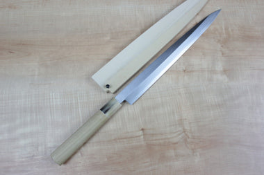 Mizuno Tanrenjo Akitada Hontanren Series Blue Steel No.2 Fuguhiki (240mm to 330mm, 4 sizes) - japanesechefsknife.mom