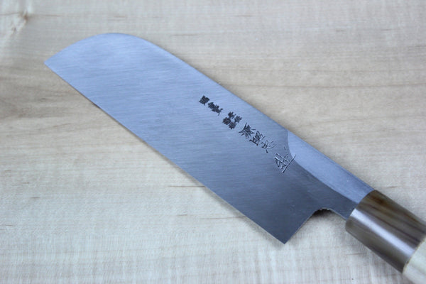 Mizuno Tanrenjo Akitada Ao Hagane DX Series Blue Steel No.1 Kama Usuba (165mm to 240mm, 6 sizes) - japanesechefsknife.mom