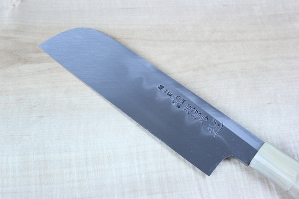 Mizuno Tanrenjo Akitada Honyaki DX Series Blue Steel No.2 Kama Usuba (180mm to 240mm, 5 sizes) - japanesechefsknife.mom