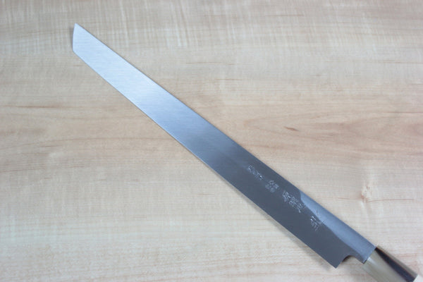 Mizuno Tanrenjo Akitada Ao Hagane DX Series Blue Steel No.1 Sakimaru Takohiki 300mm (11.8inch) - japanesechefsknife.mom