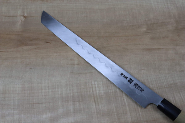 Mizuno Tanrenjo Akitada Honyaki Series White Steel HY-20 Sakimaru Takohiki 270mm (10.6 inch) - japanesechefsknife.mom