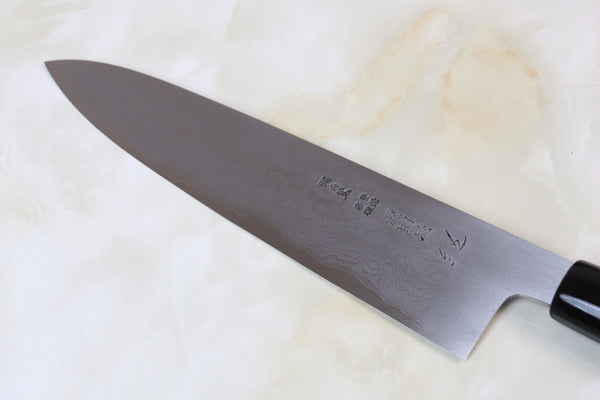 Mizuno Tanrenjo Akitada Ao Hagane DX Blue Steel No.1 Suminagashi Wa Gyuto (240mm and 270mm, 2 Sizes) - japanesechefsknife.mom