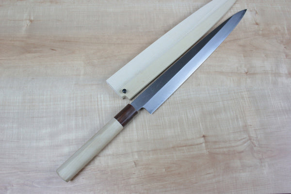 Mizuno Tanrenjo Akitada Hontanren Series Blue Steel No.2 Yanagiba (180mm to 360mm, 7 sizes) - japanesechefsknife.mom