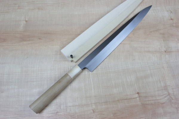 Mizuno Tanrenjo Akitada Honyaki Series White Steel Yanagiba (210mm to 360mm, 6 sizes) - japanesechefsknife.mom
