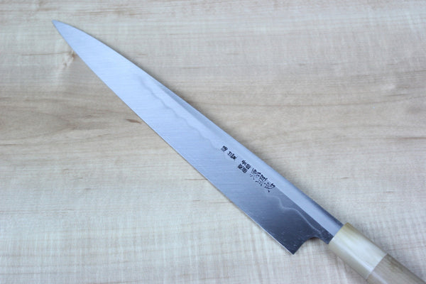 Mizuno Tanrenjo Akitada Honyaki Series White Steel Yanagiba (210mm to 360mm, 6 sizes) - japanesechefsknife.mom