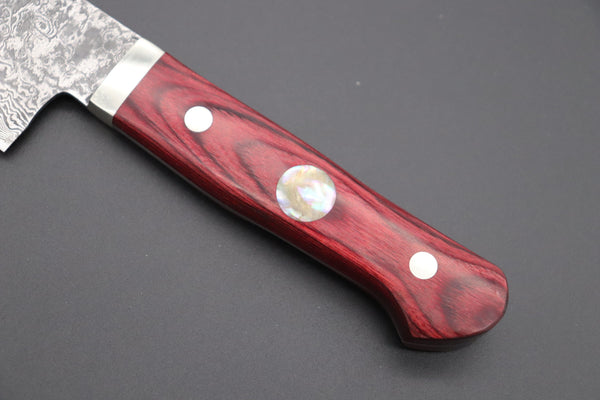 Mr. Itou Santoku Mr. Itou “Luna Series” R-2 Custom Damascus Santoku 170mm (6.6 inch, Red Color Micarta Handle (IT-189B)
