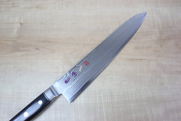 Limited Edition, SHIKI 守護神 Guardian Series "Calm Wave Damascus Version" SKEI-6L Gyuto 240mm (9.4 inch, African Ebonywood Handle) - japanesechefsknife.mom
