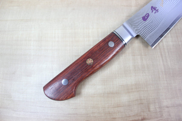 Limited Edition, SHIKI 守護神 Guardian Series "Calm Wave Damascus Version" SKQWI-6L Gyuto 240mm (9.4 inch, Quince Wood Handle) - japanesechefsknife.mom