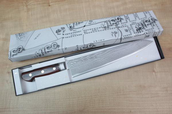 SHIKI 黒龍 Black Dragon Series, VG-10 Damascus Gyuto 240mm (9.4 inch, Cocobolo Wood Handle) - japanesechefsknife.mom