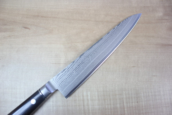 SHIKI 黒龍 Black Dragon Series, VG-10 Nickel Damascus SCWD-2E Petty 150mm ("Calm Wave Damascus Version" 5.9 inch, Ebonywood Handle) - japanesechefsknife.mom
