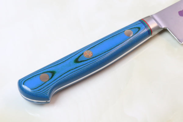 SHIKI 守護神 Guardian Series SKB-2 Petty 150mm (5.9 inch, Marine Blue Paper Micarta Handle) - japanesechefsknife.mom
