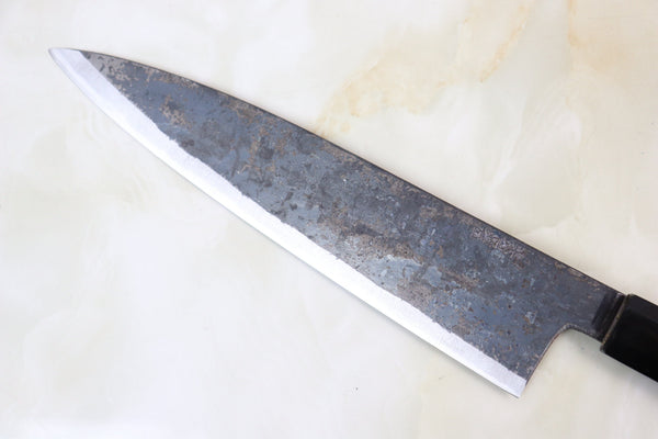 Shirou-Kunimitsu Wa Gyuto Shirou-Kunimitsu White Steel No.2 Kurouchi Series Special Edition SK-5SP28 Wa Gyuto 210mm (8.2 Inch, Forrest Green Color Stabilized Maple Burl Wood Handle)