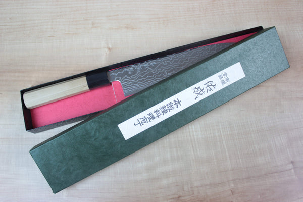 Sukenari Gingami No.3 Nickel Damascus Kiritsuke (210mm to 270mm, 3 sizes) - japanesechefsknife.mom