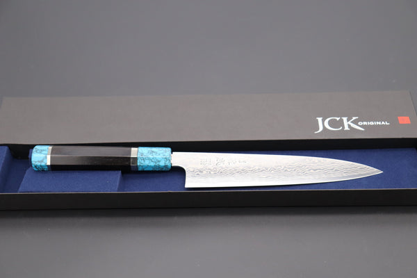 Sukenari Wa Gyuto SCL-253 ZDP189 Wa Gyuto 210mm (8.2 inch) Custom Limited Edition, Sukenari ZDP-189 Nickel Damascus Wa Gyuto 210mm (8.2 inch, SCL-253)
