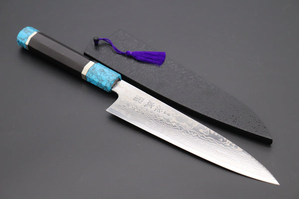 Sukenari Wa Gyuto SCL-253 ZDP189 Wa Gyuto 210mm (8.2 inch) Custom Limited Edition, Sukenari ZDP-189 Nickel Damascus Wa Gyuto 210mm (8.2 inch, SCL-253)