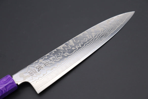 Sukenari Wa Gyuto SCL-254 ZDP189 Wa Gyuto 210mm (8.2 inch) Custom Limited Edition, Sukenari ZDP-189 Nickel Damascus Wa Gyuto 210mm (8.2 inch, SCL-254)