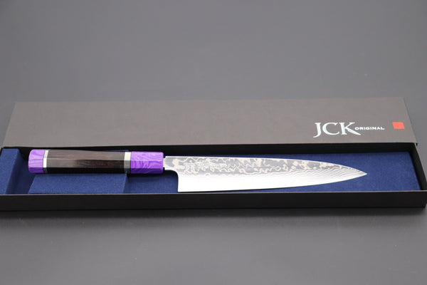 Sukenari Wa Gyuto SCL-254 ZDP189 Wa Gyuto 210mm (8.2 inch) Custom Limited Edition, Sukenari ZDP-189 Nickel Damascus Wa Gyuto 210mm (8.2 inch, SCL-254)