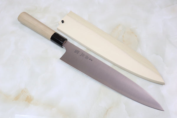 Sukenari ZDP-189 Wa Series Wa Gyuto (210mm to 270mm, 3 sizes, Octagon Shaped Magnolia Wooden Handle) - japanesechefsknife.mom