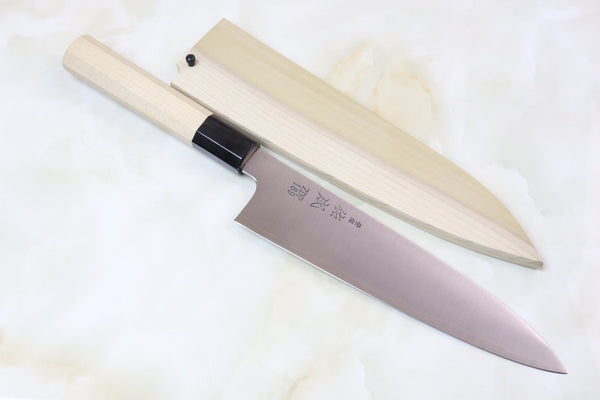 Sukenari ZDP-189 Wa Series Wa Gyuto (210mm to 270mm, 3 sizes, Octagon Shaped Magnolia Wooden Handle) - japanesechefsknife.mom