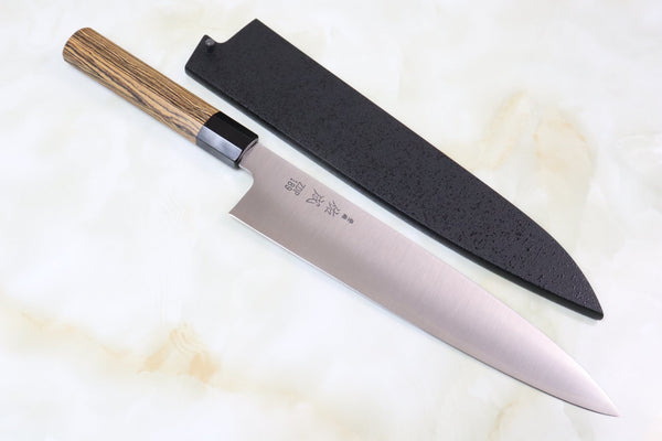 Sukenari ZDP-189 Wa Series Wa Gyuto (210mm to 270mm, 3 sizes, Octagonal Bocote Wood Handle with Water Buffalo Horn Ferrule) - japanesechefsknife.mom