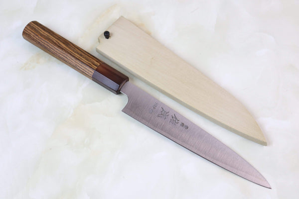 Sukenari Wa Petty HAP-1BW Wa Petty 165mm (6.4 inch, Marble Color Water Buffalo Horn Bolster) Sukenari HAP-40 Series Wa Petty 165mm (6.4 inch, Octagonal Bocote Wood Handle with Water Buffalo Horn Ferrule)