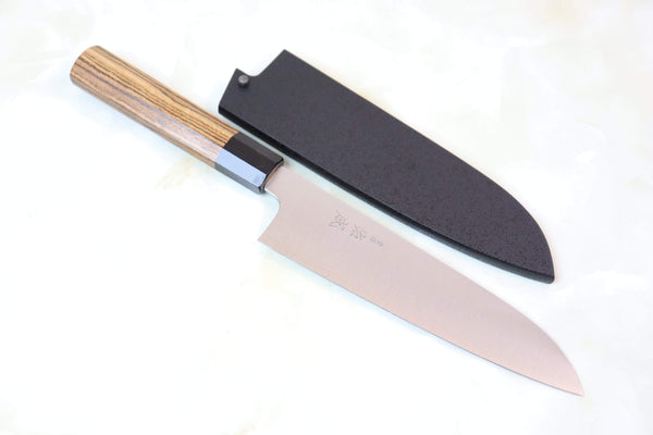 Sukenari Wa Santoku SR2-SB Wa Santoku 190mm(7.4 inch) Sukenari R-2 Clad Wa Series SR2-SB Wa Santoku 190mm (7.4 inch, Octagon Shaped Bocote Wood Handle)