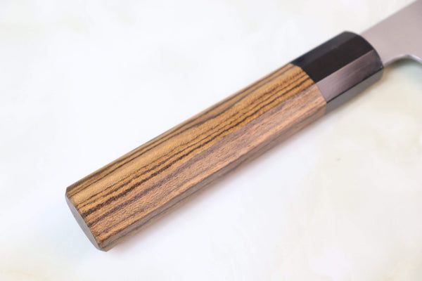 Sukenari Wa Santoku SR2-SB Wa Santoku 190mm(7.4 inch) Sukenari R-2 Clad Wa Series SR2-SB Wa Santoku 190mm (7.4 inch, Octagon Shaped Bocote Wood Handle)