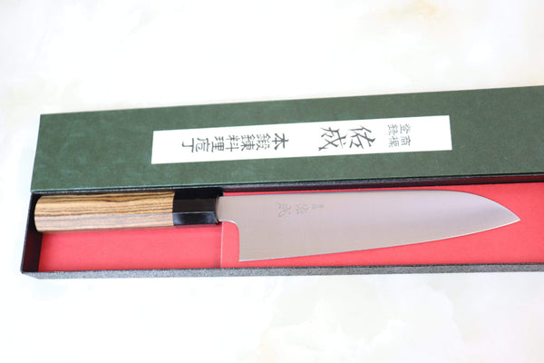 Sukenari Wa Santoku SR2-SB Wa Santoku 190mm(7.4 inch) Sukenari R-2 Clad Wa Series SR2-SB Wa Santoku 190mm (7.4 inch, Octagon Shaped Bocote Wood Handle)