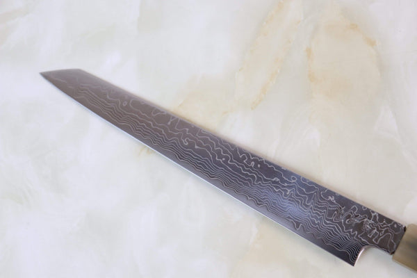Sukenari Wa Sujihiki SRD-8RW Kiritsuke-Slicer 210mm Sukenari R-2 Damascus SRD-8RW Kiritsuke-Slicer 210mm (8.2 inch, Octagon Shaped Rose Wood Handle)
