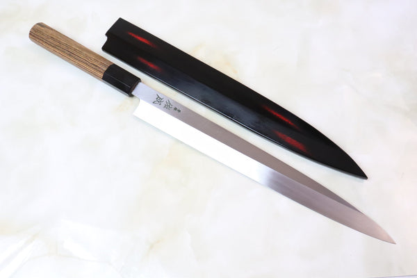 Sukenari VG-10 Series Hon Kasumi Yanagiba (270mm and 300mm, 2 sizes, Octagon Shaped Bocote Wooden Handle))