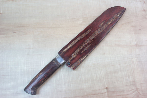 Master Saji Rainbow Damascus Sakura Series Bunka 175mm (6.8 inch) - japanesechefsknife.mom