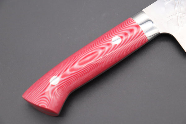 Takeshi Saji Bunka Takeshi Saji SRS-13 Custom Series Bunka 175mm (6.8 inch, Red & White Linen Micarta Handle)