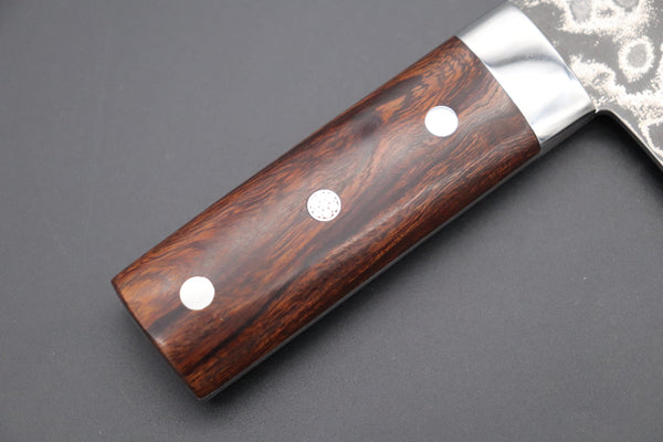 Takeshi Saji Chinese Cleaver Takeshi Saji R-2 Custom Damascus Chinese Cleaver (Ironwood Handle)