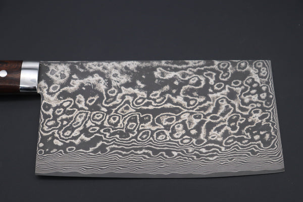 Takeshi Saji Chinese Cleaver Takeshi Saji R-2 Custom Damascus Chinese Cleaver (Ironwood Handle)