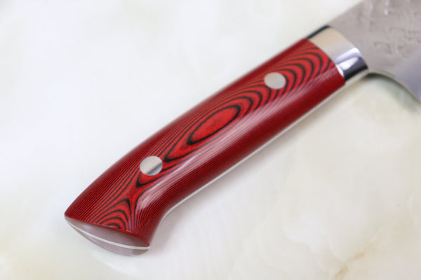 Takeshi Saji Santoku Takeshi Saji SRS-13 Custom Series Santoku 180mm (7 inch, Red & Black Linen Micarta Handle)