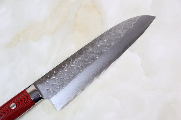 Takeshi Saji Santoku Takeshi Saji SRS-13 Custom Series Santoku 180mm (7 inch, Red & Black Linen Micarta Handle)
