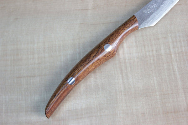 Takeshi Saji VG-10 Custom Damascus Steak Knife (Ironwood Handle) - japanesechefsknife.mom
