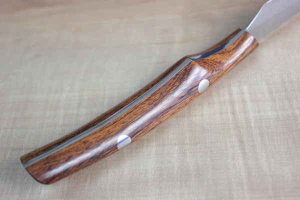 Takeshi Saji VG-10 Custom Damascus Steak Knife (Ironwood Handle) - japanesechefsknife.mom