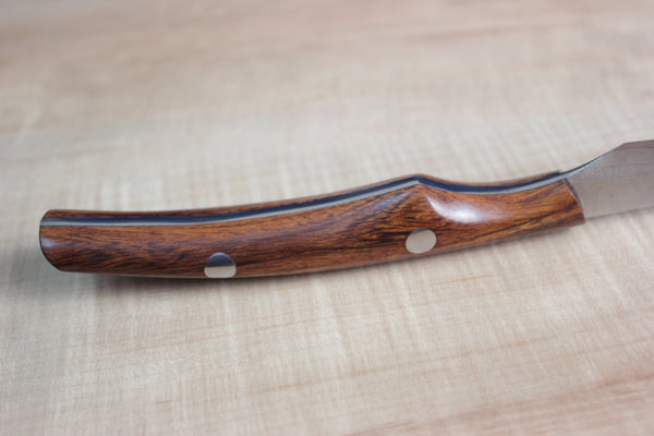 Takeshi Saji VG-10 Custom Damascus Steak Knife (Ironwood Handle) - japanesechefsknife.mom
