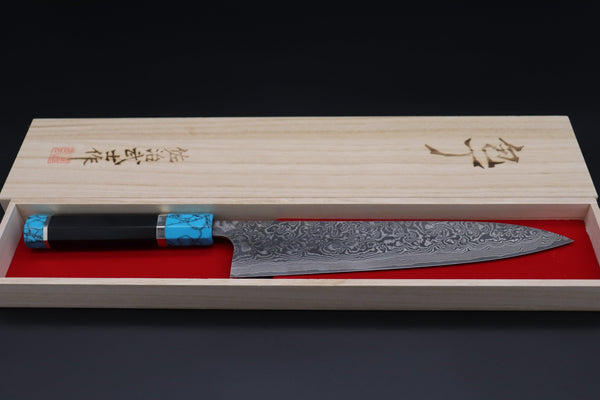 Takeshi Saji Wa Gyuto STCL-176 Wa Gyuto 240mm (9.4 inch) Takeshi Saji SUMMIT ― Limited Edition Custom Series R-2 Damascus Wa Series Wa Gyuto 240mm (8.2 Inch, STCL-176)